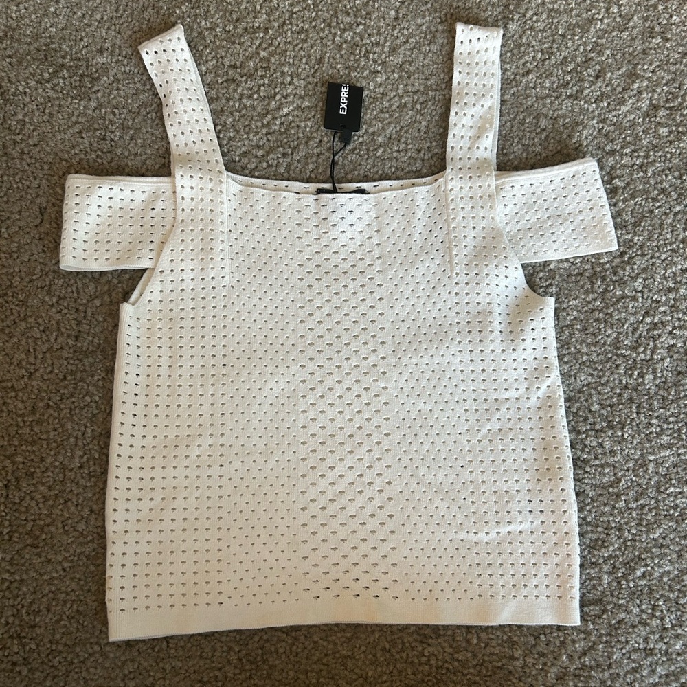 Express White Off-Shoulder Tank Top